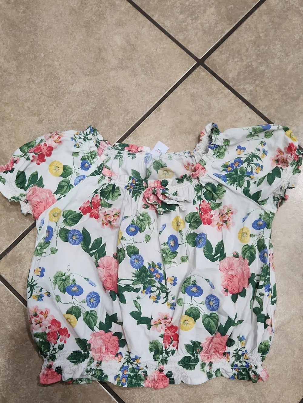 Old Navy Bundle Of 5 Mixed Girls Floral & Solid Summer Tops